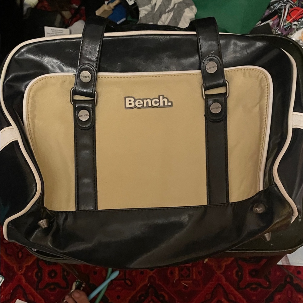 Bench Men's Black and Cream Messenger Bag